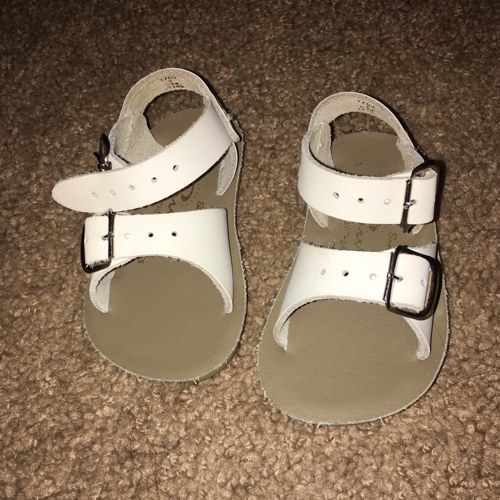 White toddler sandals
